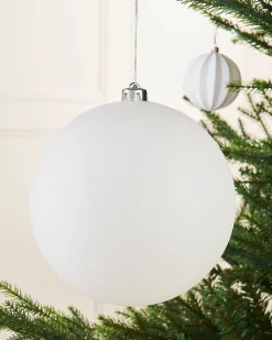 WeRChristmas Oversized Baubles|Shatterproof Baubles^White Large Glitter Shatterproof Bauble, 20 Cm