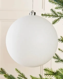 WeRChristmas Oversized Baubles|Shatterproof Baubles^White Large Glitter Shatterproof Bauble, 20 Cm
