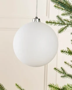 WeRChristmas Oversized Baubles|Shatterproof Baubles^White Large Glitter Shatterproof Bauble, 15 Cm