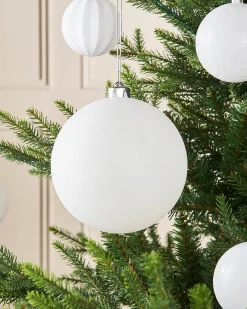WeRChristmas Oversized Baubles|Shatterproof Baubles^White Large Glitter Shatterproof Bauble, 15 Cm