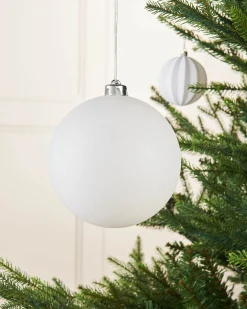 WeRChristmas Oversized Baubles|Shatterproof Baubles^White Large Glitter Shatterproof Bauble, 15 Cm