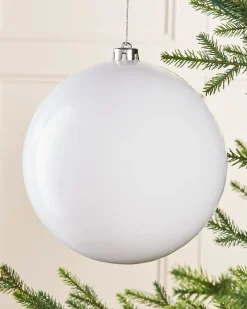 WeRChristmas Oversized Baubles|Shatterproof Baubles^White Large Gloss Shatterproof Bauble, 20 Cm