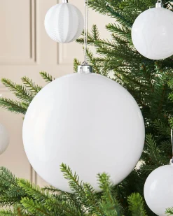 WeRChristmas Oversized Baubles|Shatterproof Baubles^White Large Gloss Shatterproof Bauble, 20 Cm