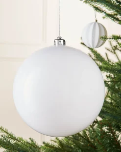 WeRChristmas Oversized Baubles|Shatterproof Baubles^White Large Gloss Shatterproof Bauble, 20 Cm