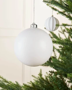 WeRChristmas Oversized Baubles|Shatterproof Baubles^White Large Matt Shatterproof Bauble, 15 Cm