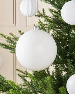 WeRChristmas Oversized Baubles|Shatterproof Baubles^White Large Matt Shatterproof Bauble, 15 Cm